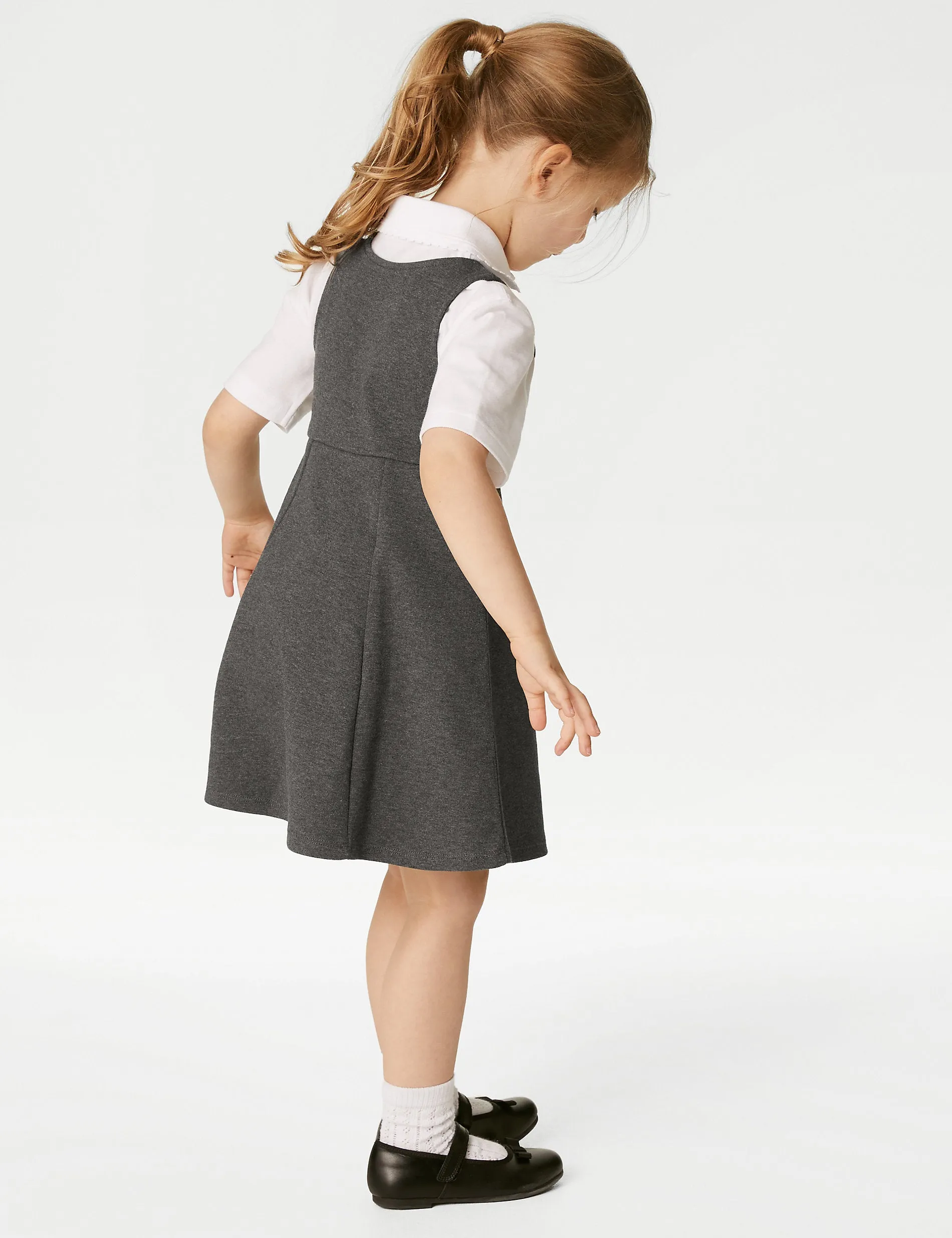 2 Pairs of Cotton School Sundresses for Girls (2-12 Years) Marks & Spencer, Gray