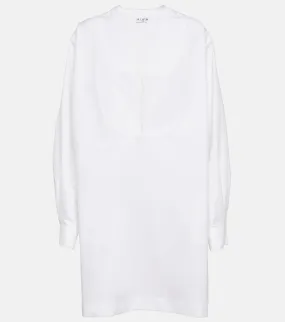 ALAÏA cotton poplin mini dress, white