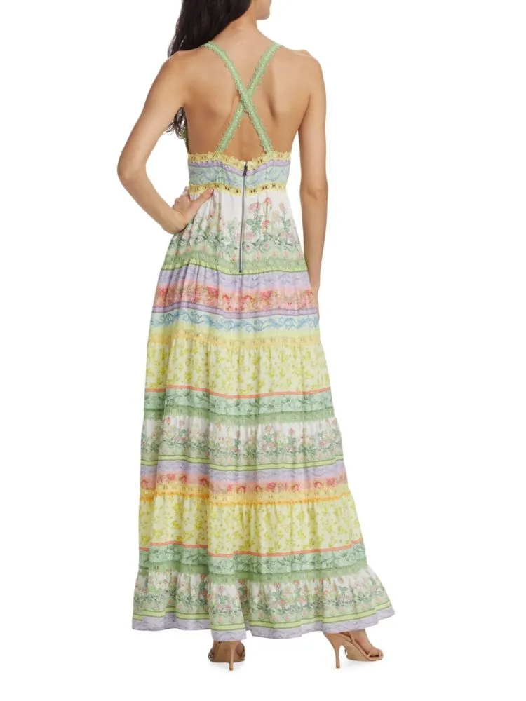 Alice   Olivia Floral Karolina Maxi Dress in Floral Fest Multi