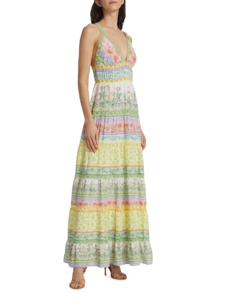 Alice   Olivia Floral Karolina Maxi Dress in Floral Fest Multi