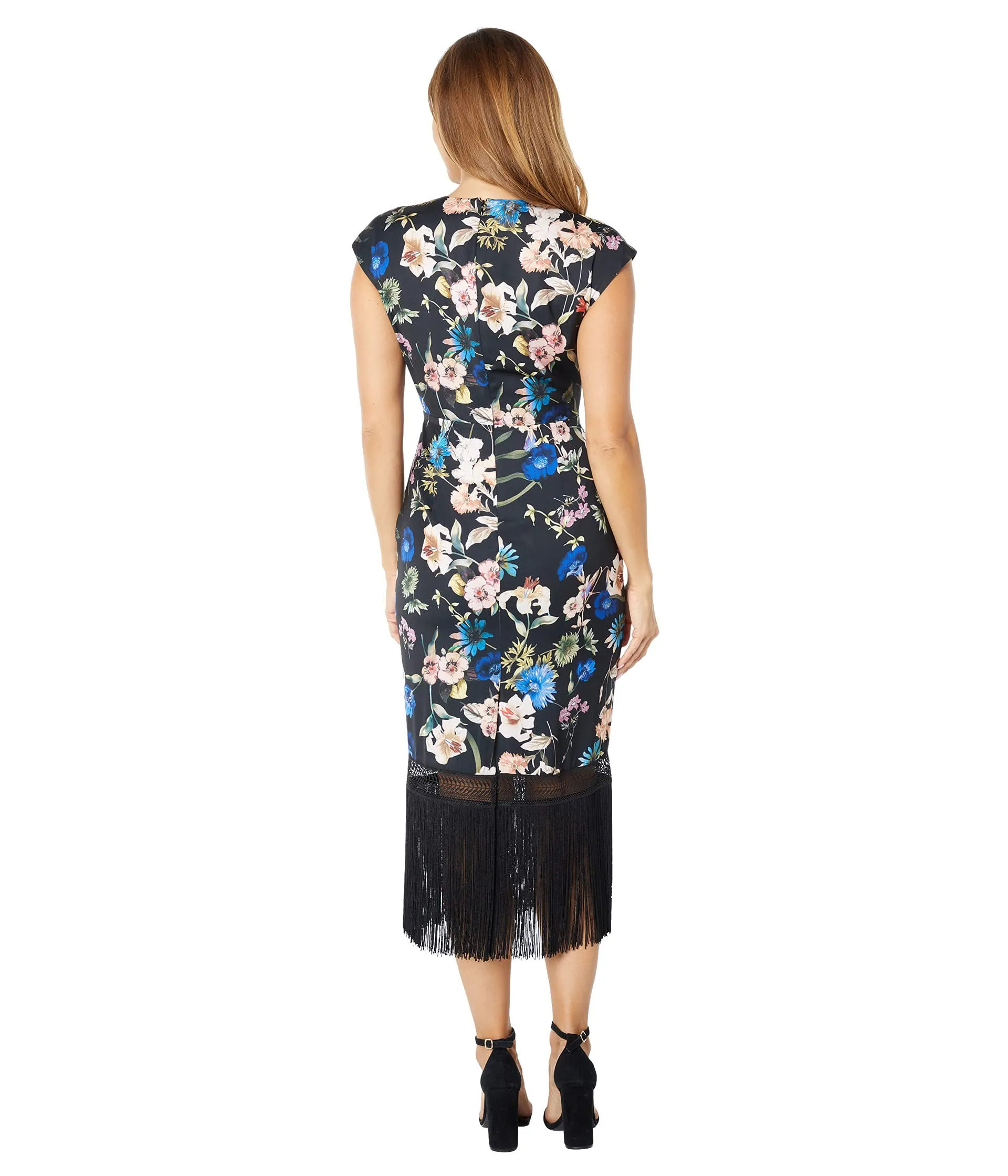 Badgley Mischka CDC Floral Fringe Dress