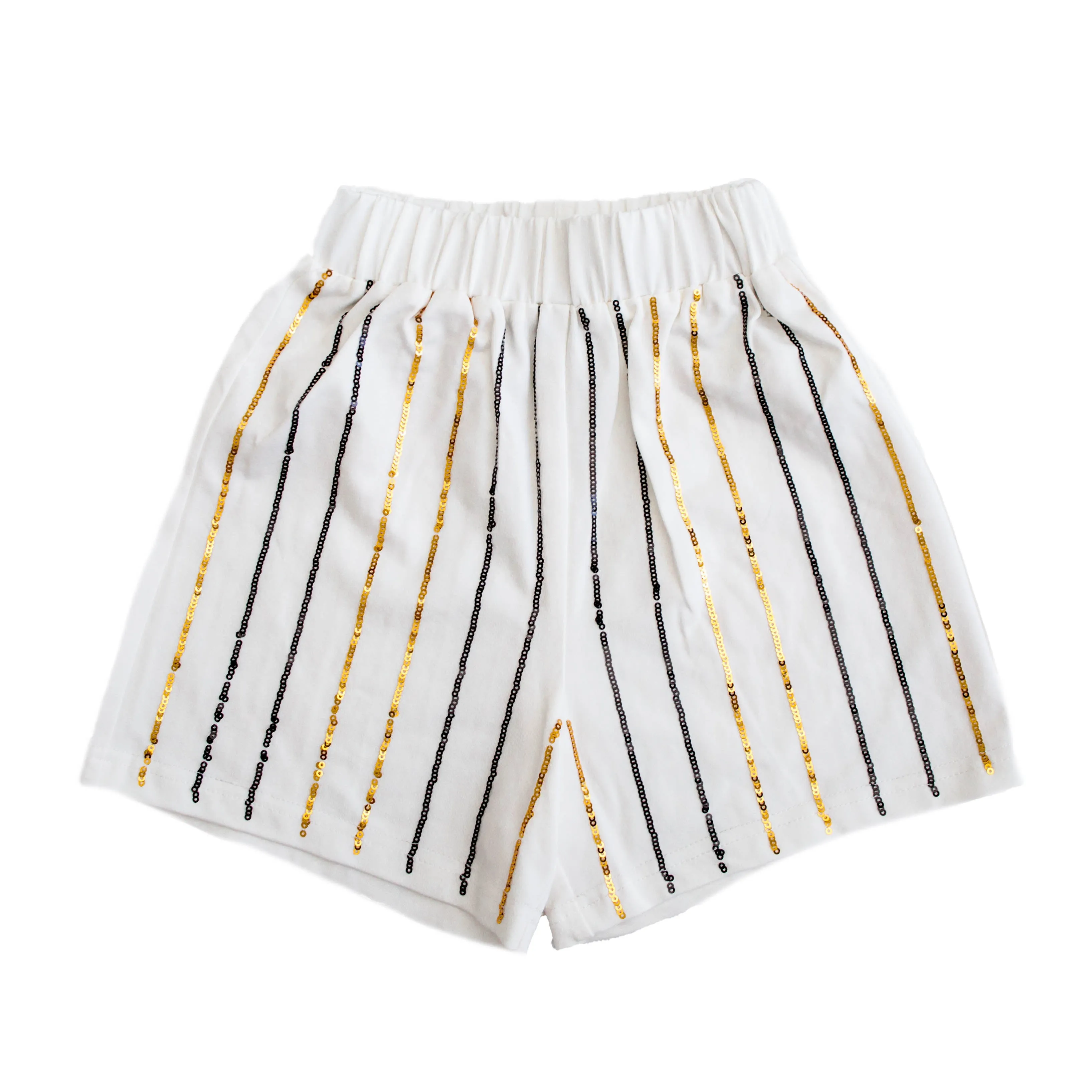 Black And Gold Sequin Striped Adult Shorts