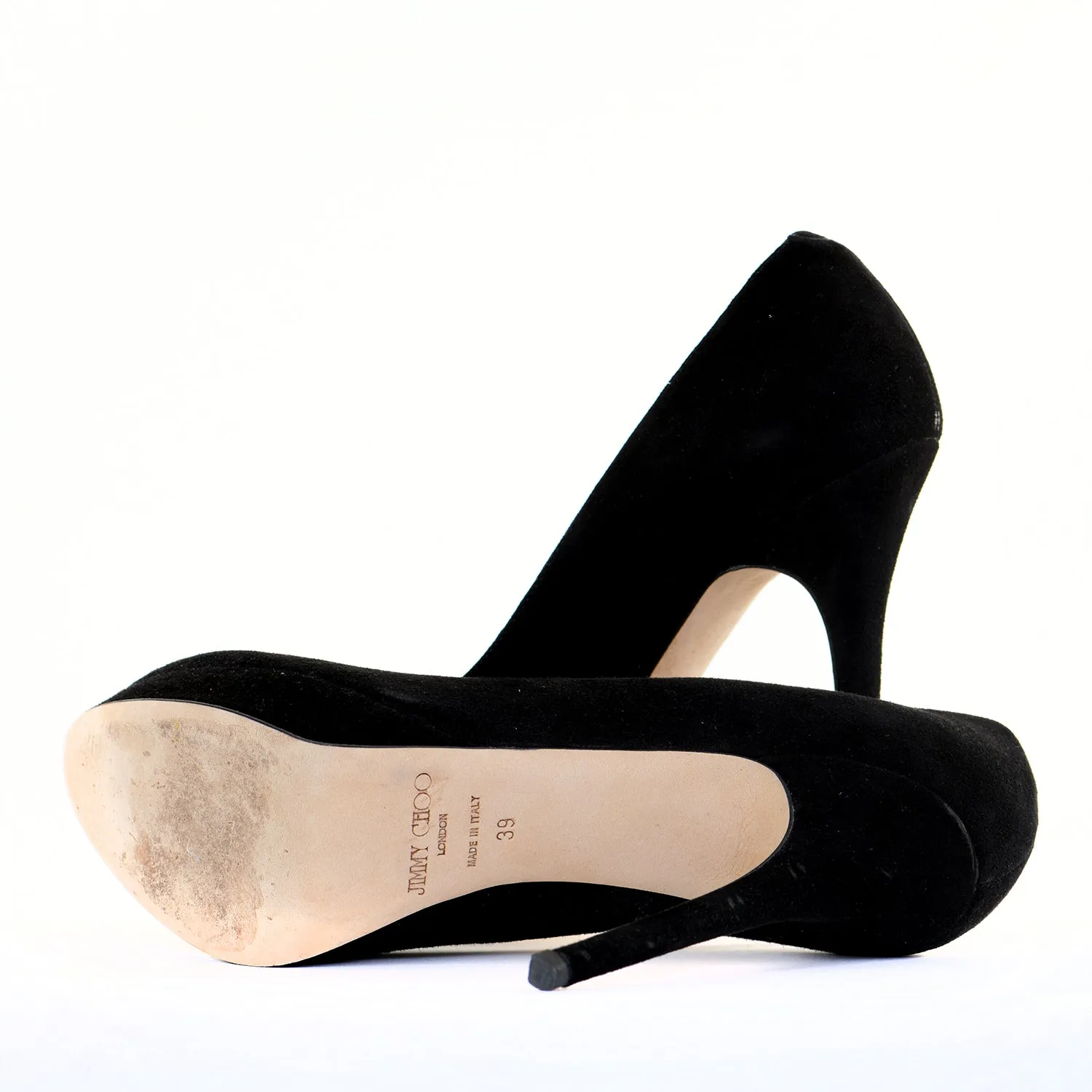 Black Suede Platform Pumps