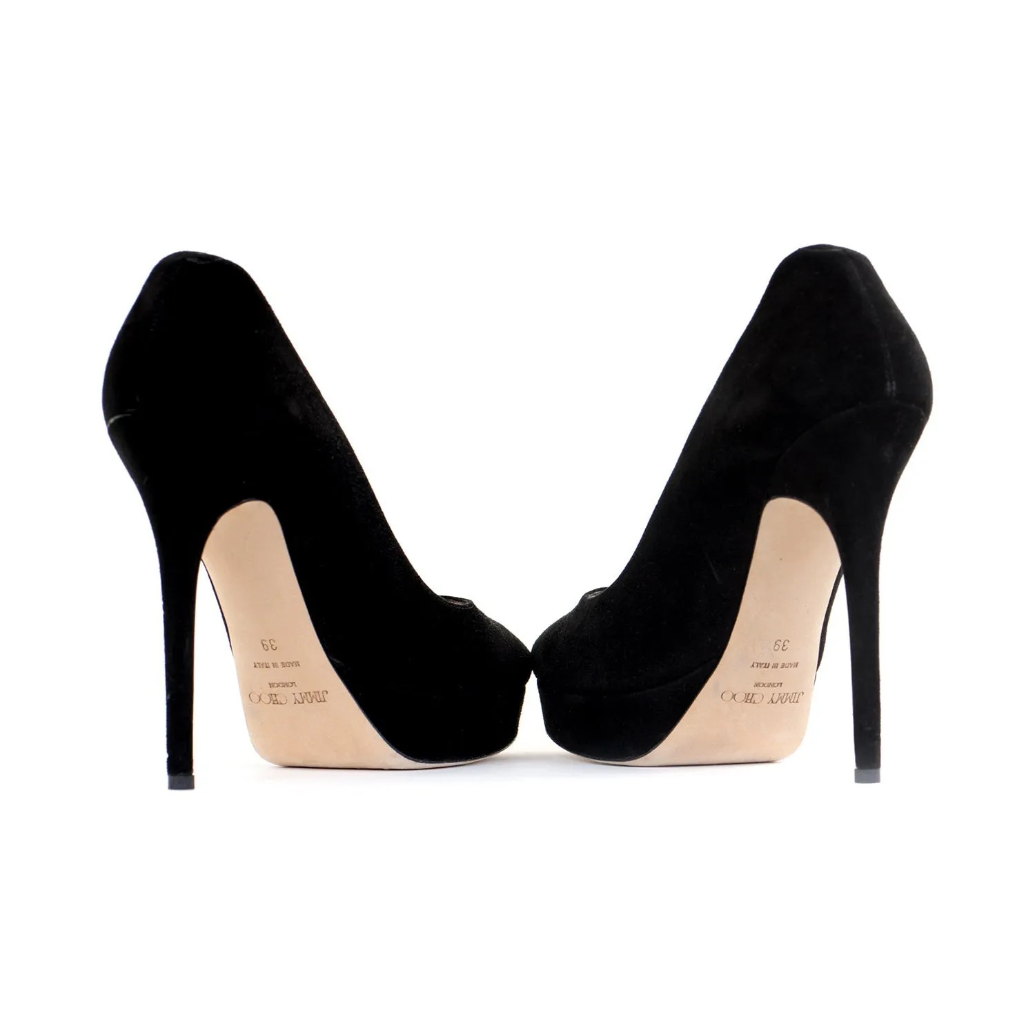 Black Suede Platform Pumps