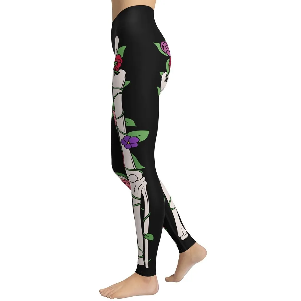 Blooming Skeleton Yoga Leggings