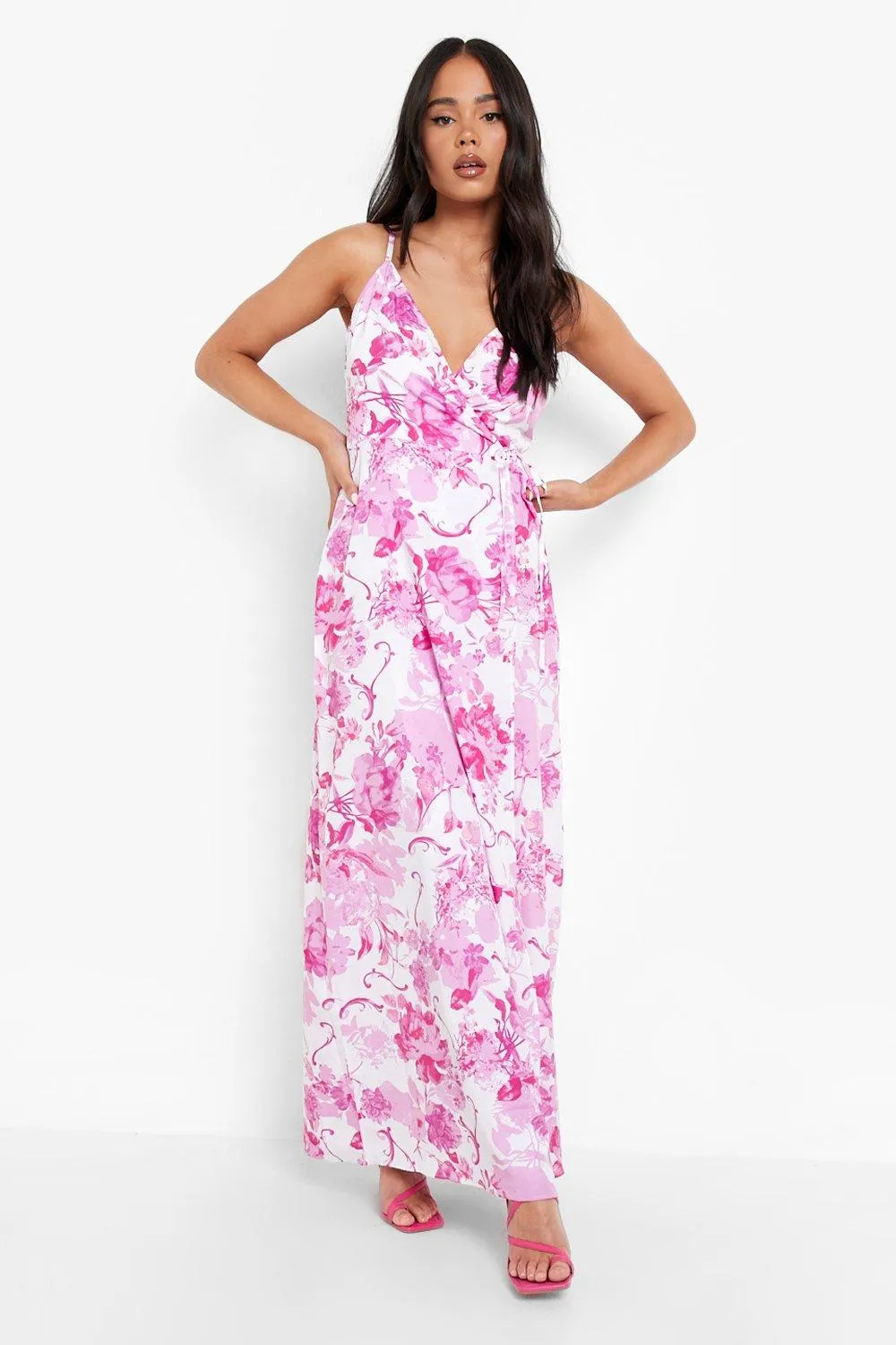 Boohoo Floral Mini Maxi Dress, White