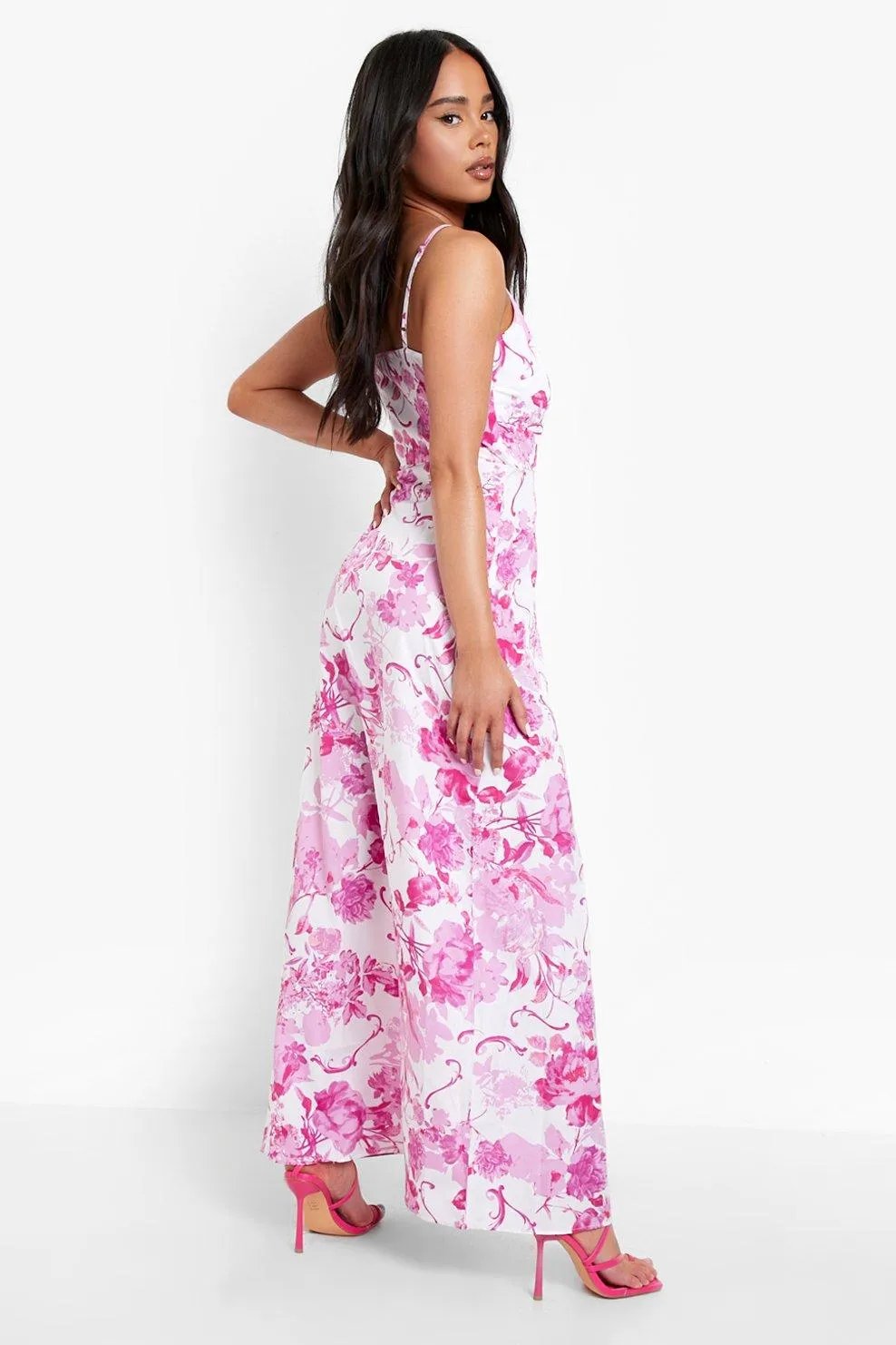 Boohoo Floral Mini Maxi Dress, White