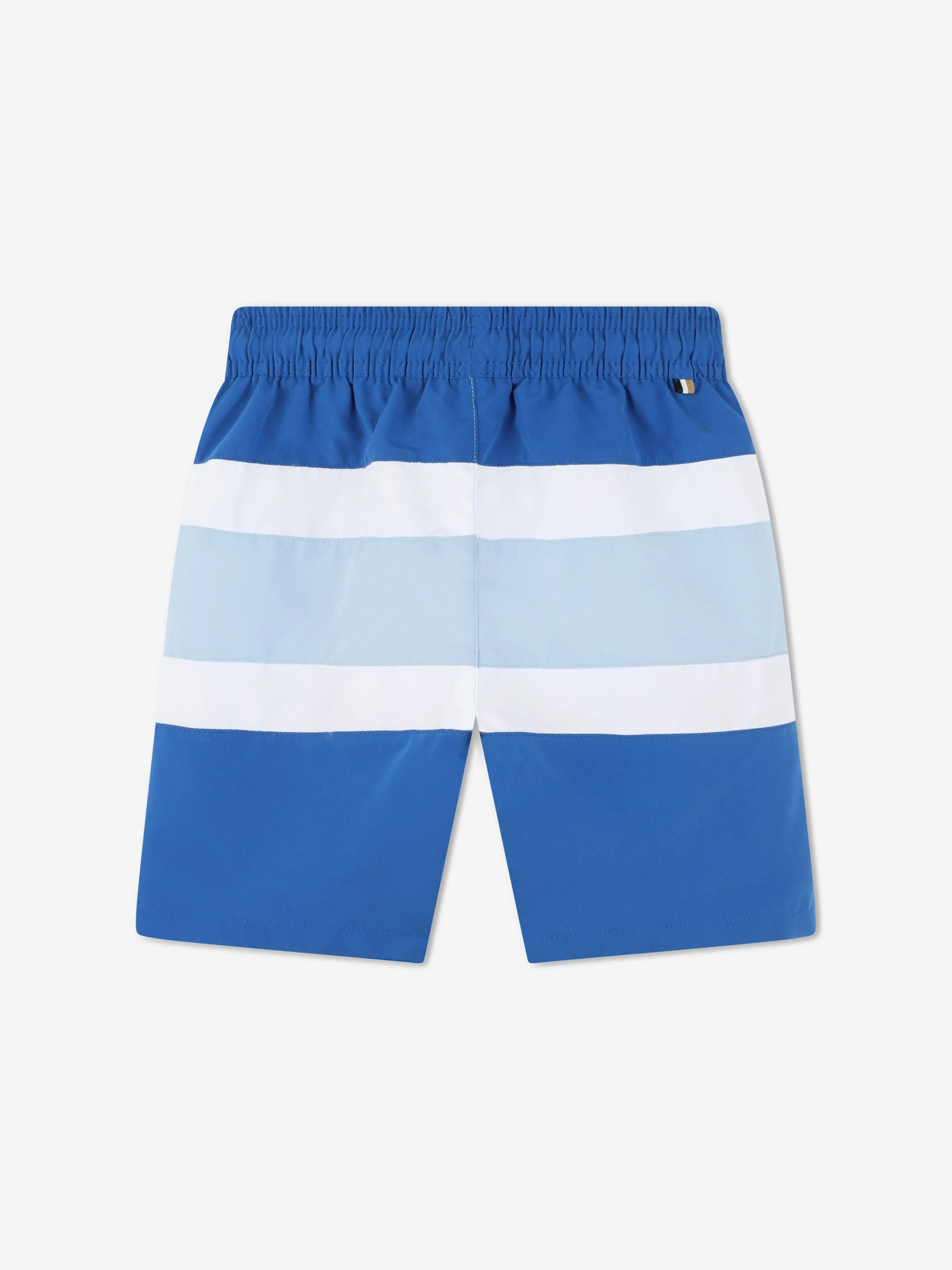 BOSS Boys Striped Swim Shorts in Blue