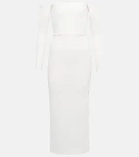 Bridal Tate stretch crepe midi dress ALEX PERRY, white