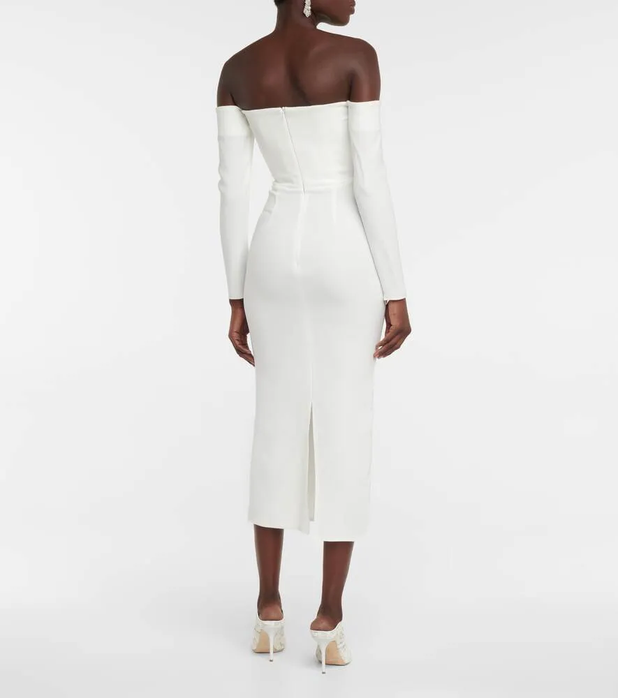 Bridal Tate stretch crepe midi dress ALEX PERRY, white