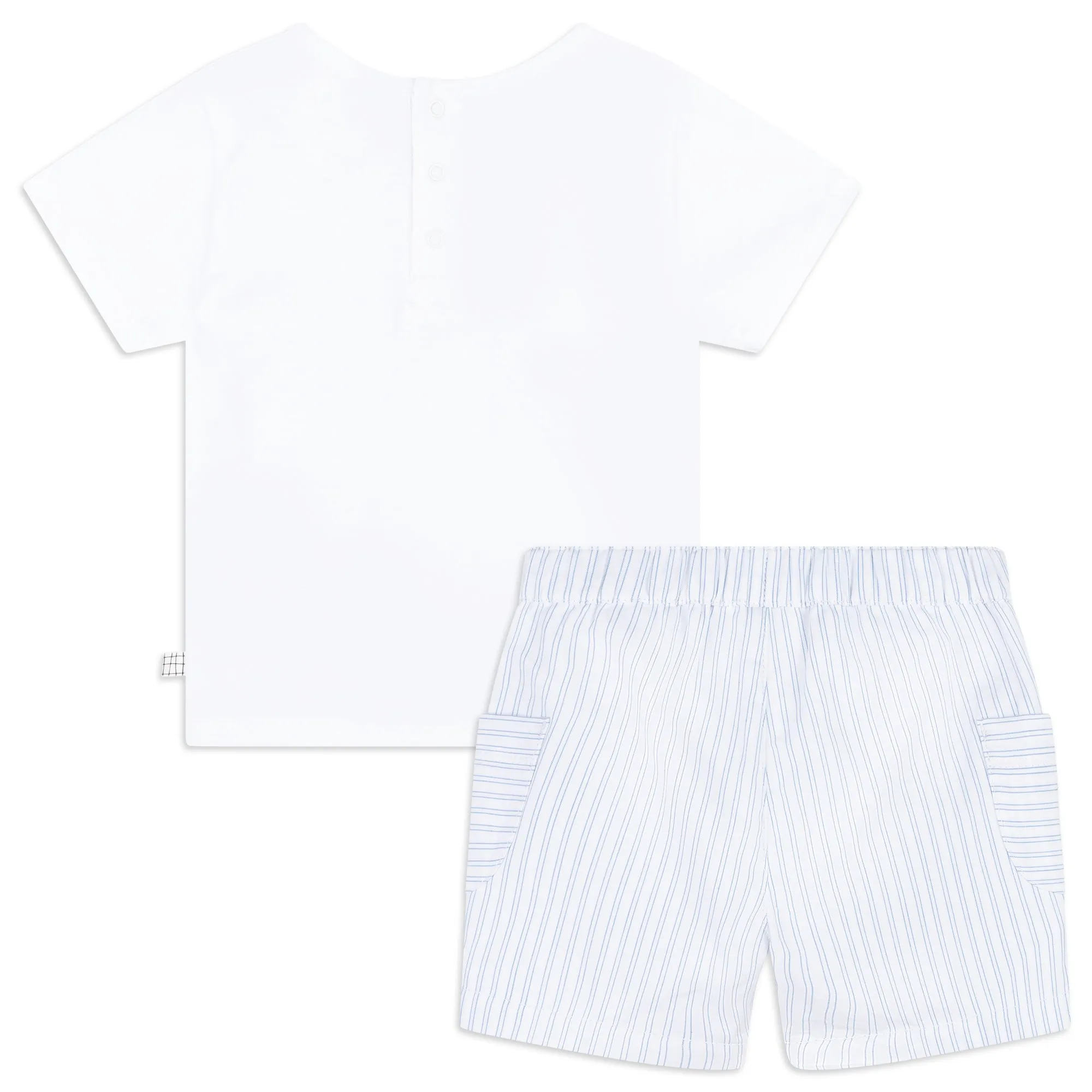 Carrément Beau T Shirt   Shorts Spring 2 Infant White Pale Blue