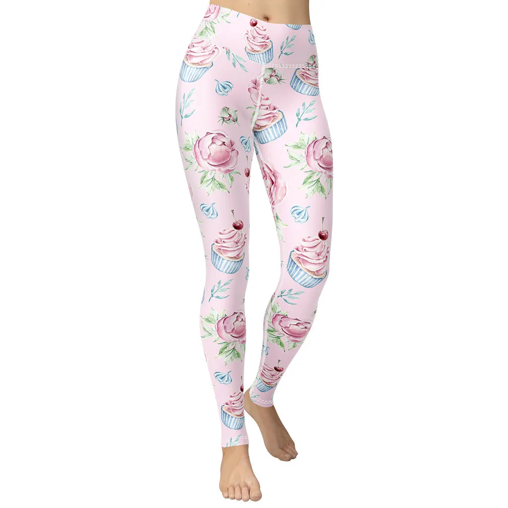 Cupcakes Yoga Leggings