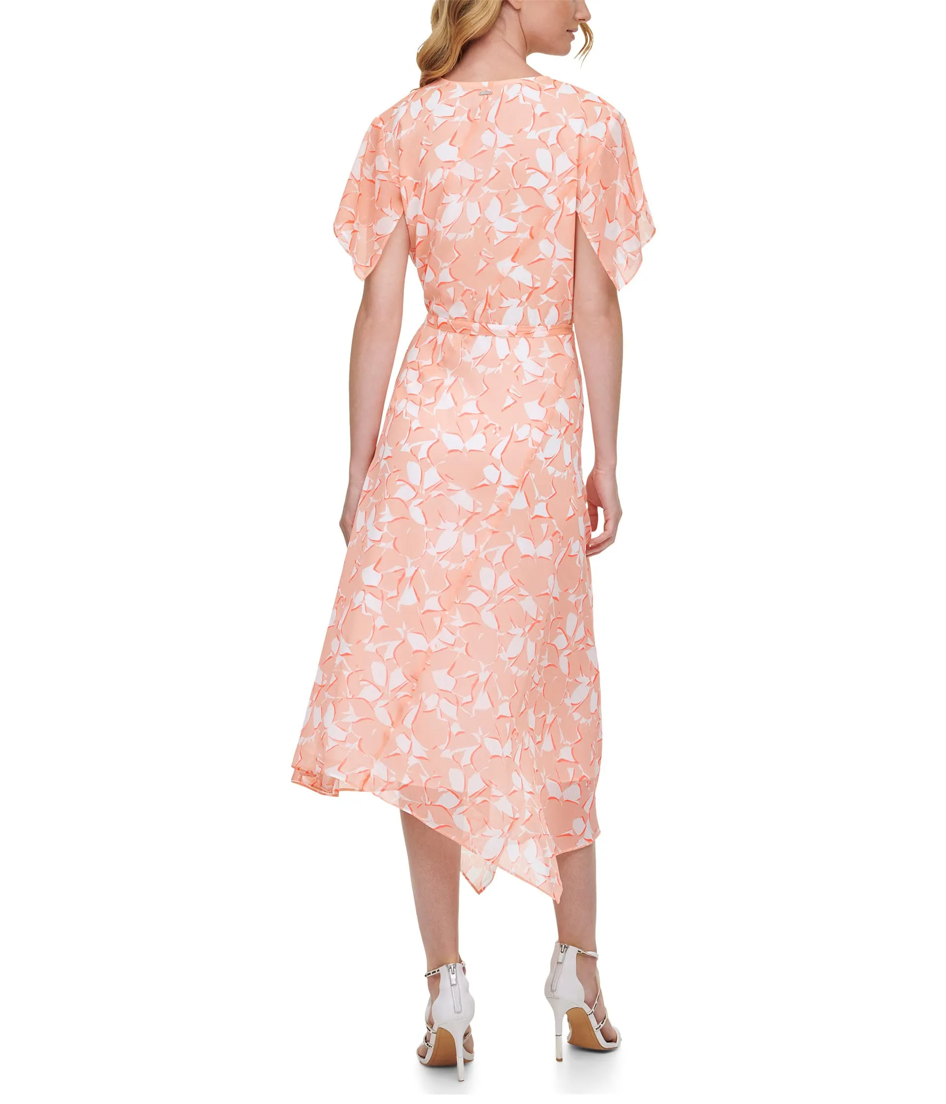 Dress DKNY, Printed Short Sleeve Front Wrap Dress