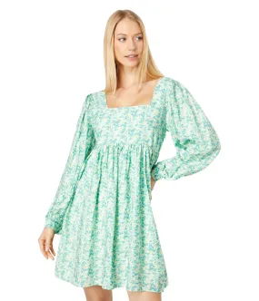 Dress MOON RIVER, Long Puff Sleeve Floral Dress