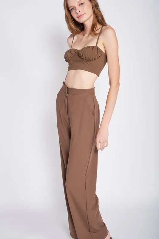 EMORY PARK Junior Spaghetti Straps Crop Top with an Open Back