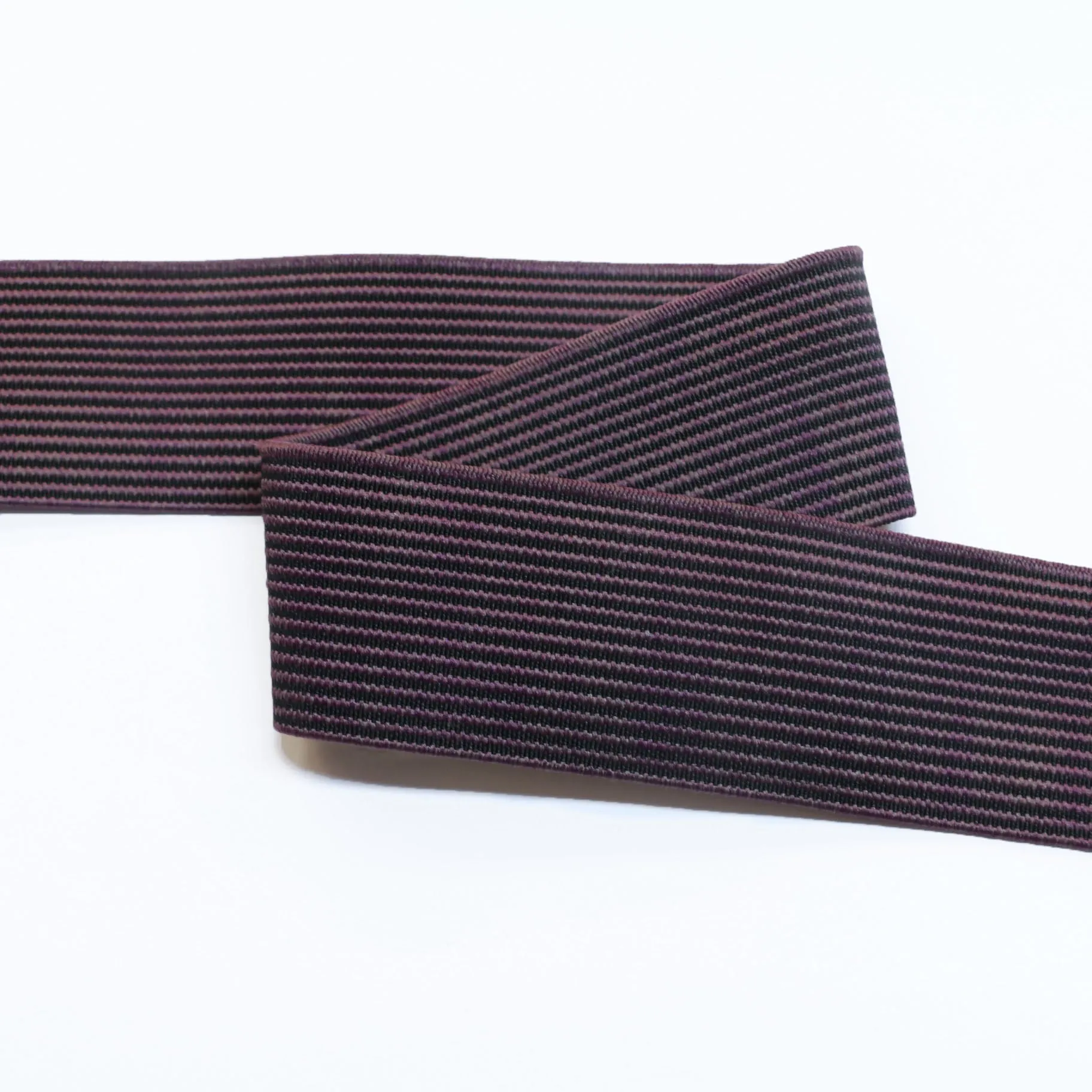 Fancy Elastic (40mm/1 1/2") - Melange Black/Purple