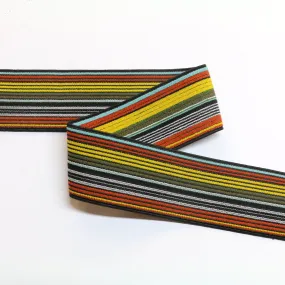 Fancy Elastic (40mm/1 1/2") - Orange-Yellow-Khaki-White/Black