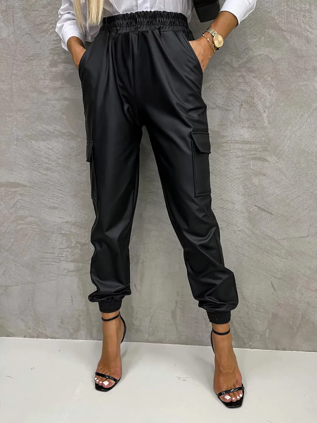 Fashion Ankle-tied Elastic Waist Pants Women