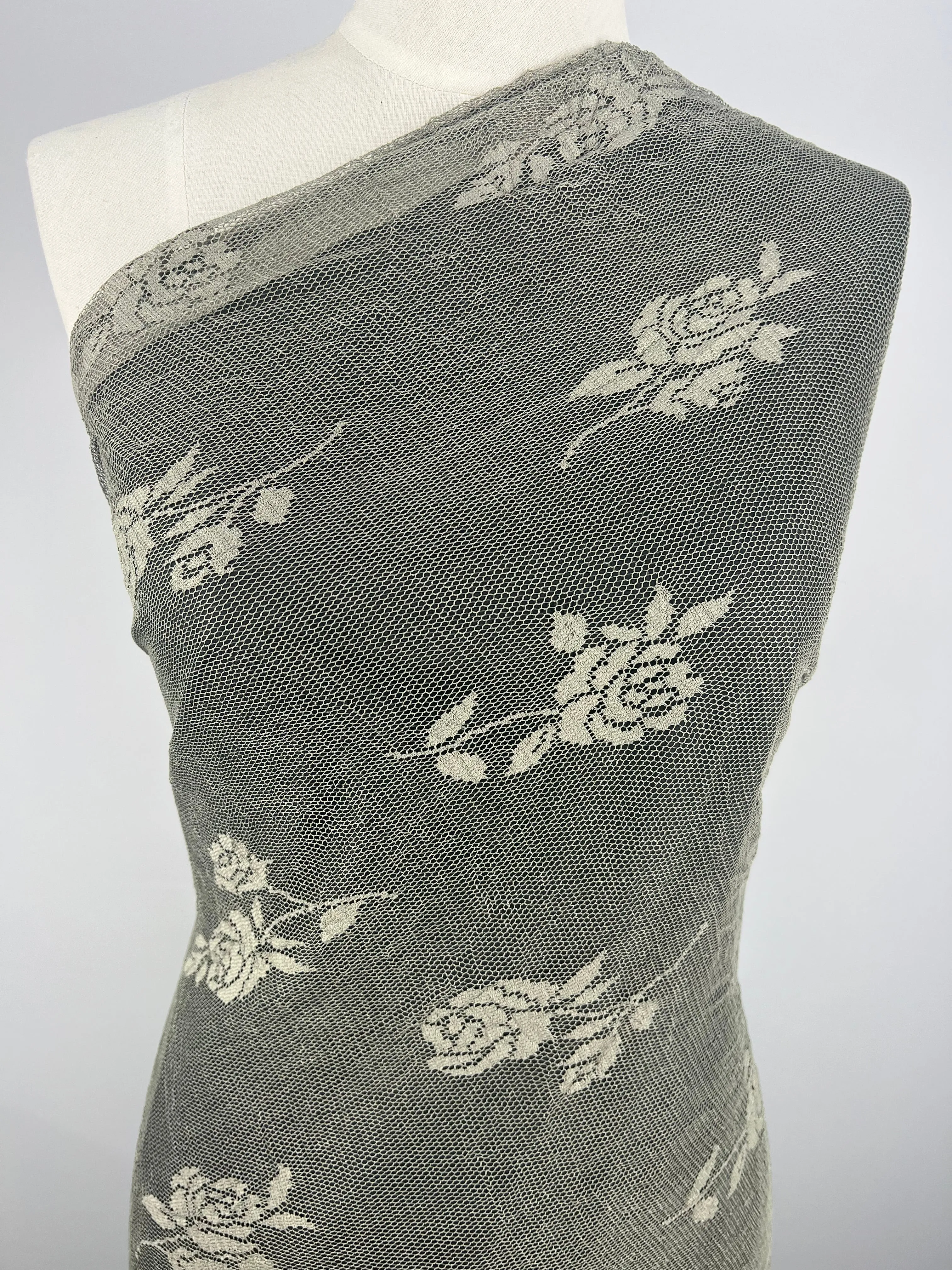 Floral Lace - Olive - 125cm