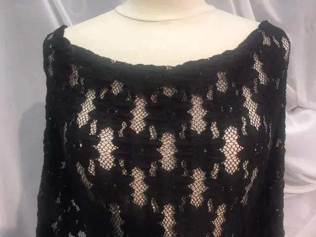 Floral Stretch Lace -Black