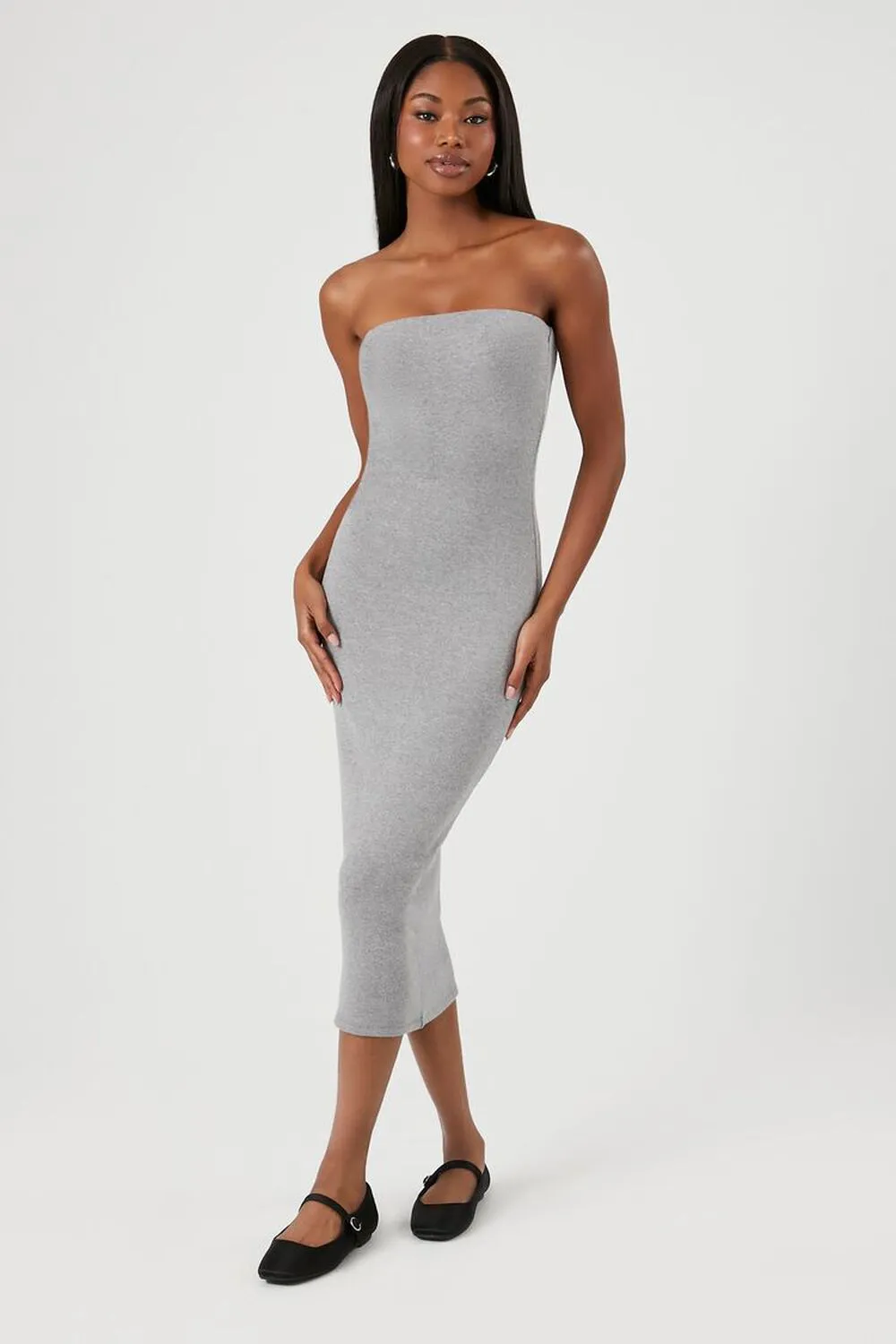 Forever 21 Sleeveless Bodycon Midi Dress, Gray