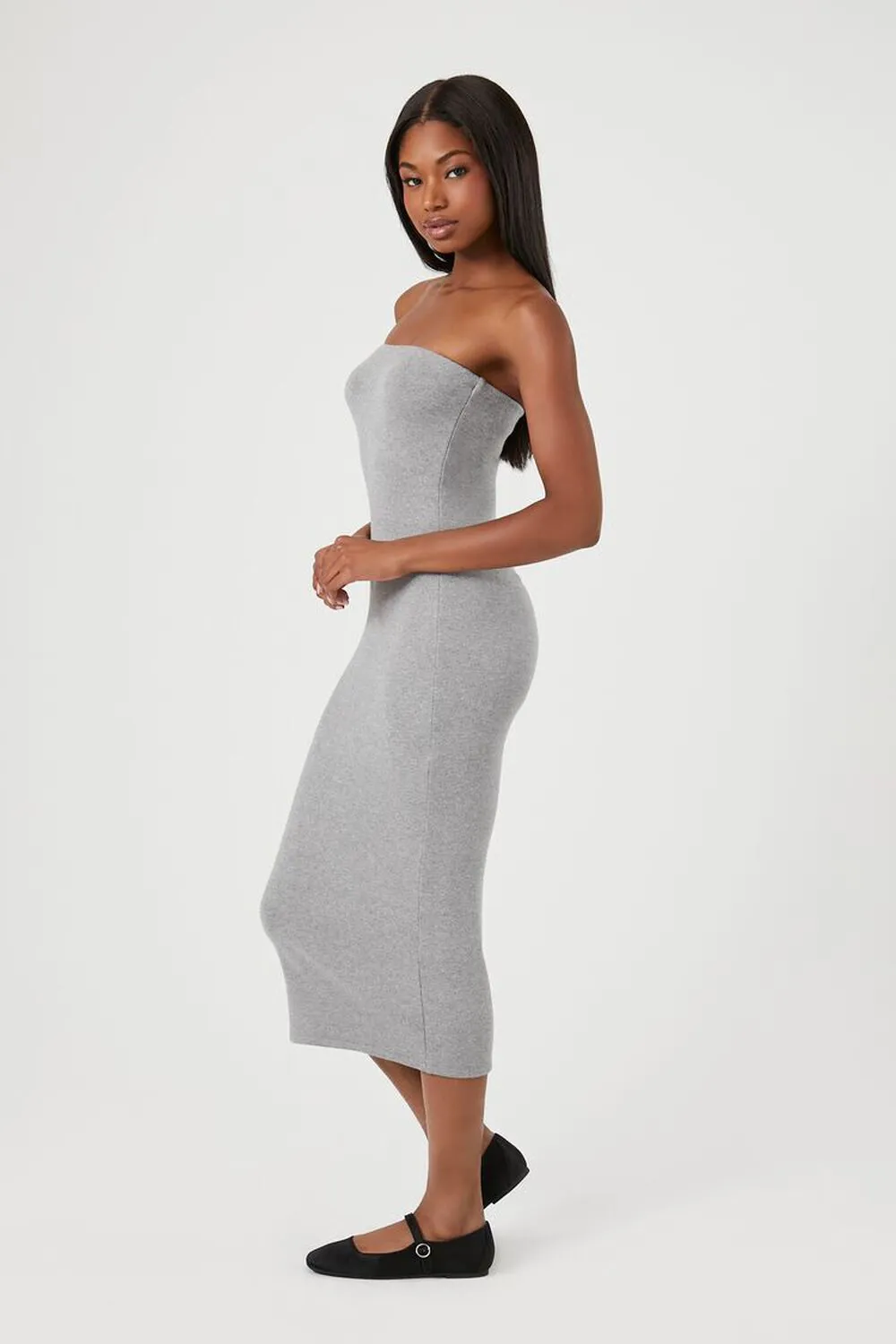 Forever 21 Sleeveless Bodycon Midi Dress, Gray