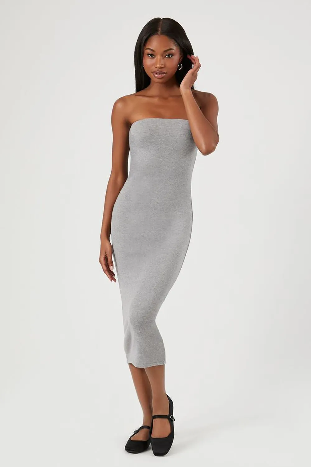 Forever 21 Sleeveless Bodycon Midi Dress, Gray