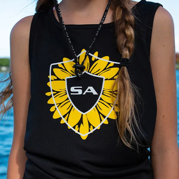 Girls Tie Tank | Black | Sunflower