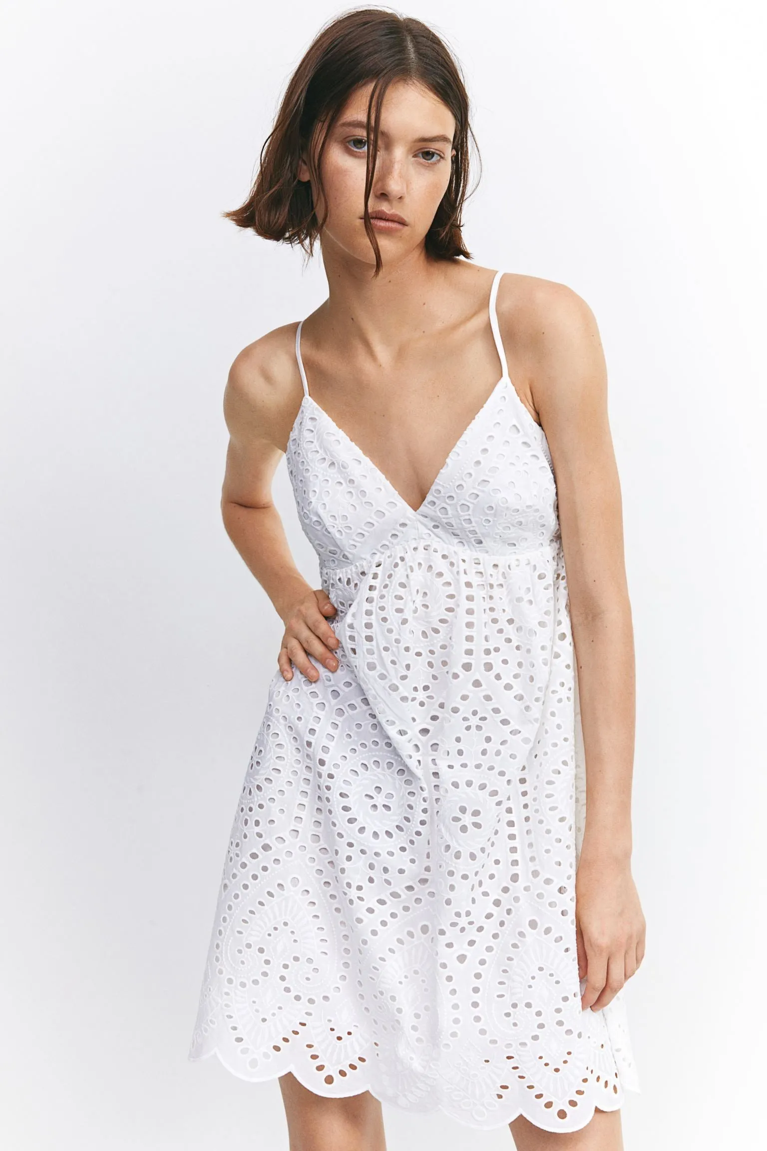 H&M Eyelet Embroidery dress, white