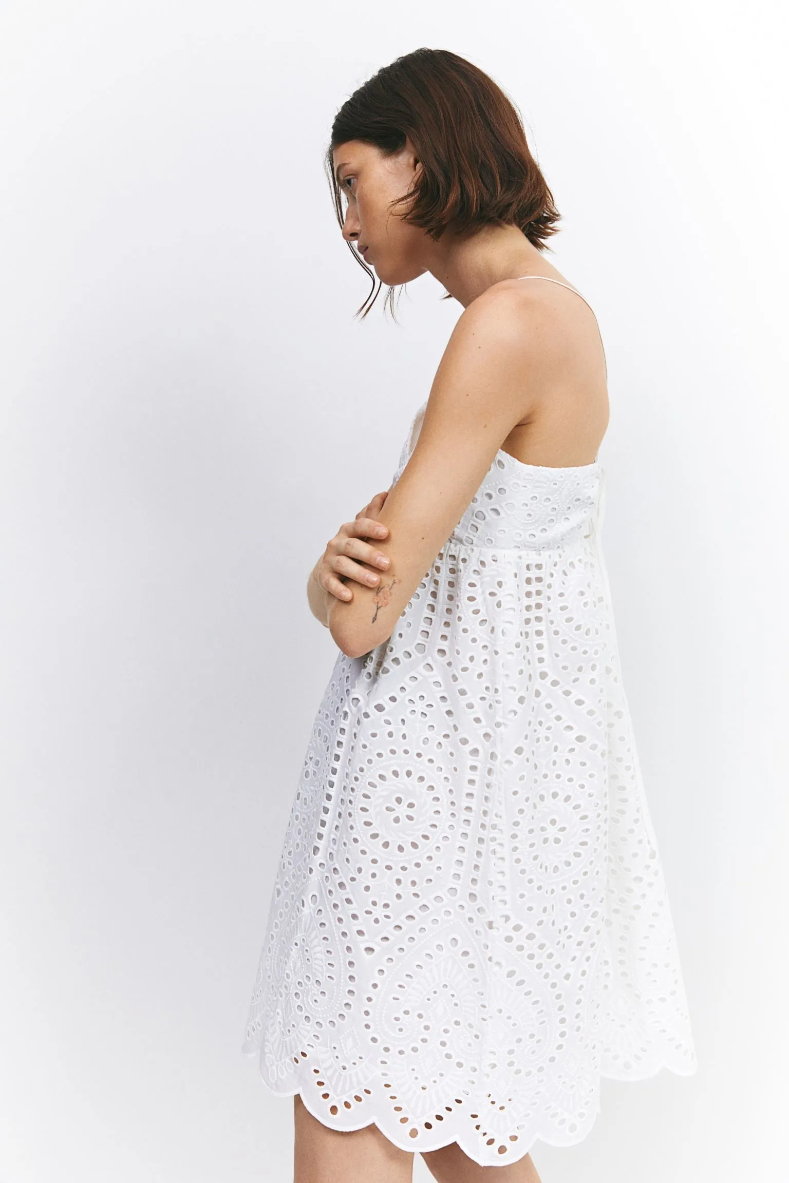 H&M Eyelet Embroidery dress, white