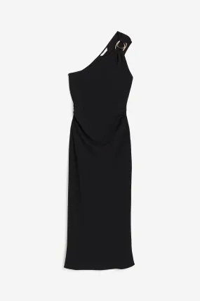 H&M One-shoulder dress, black