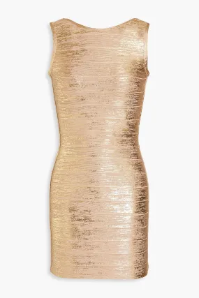 HERVÉ LÉGER metallic bandage mini dress, gold