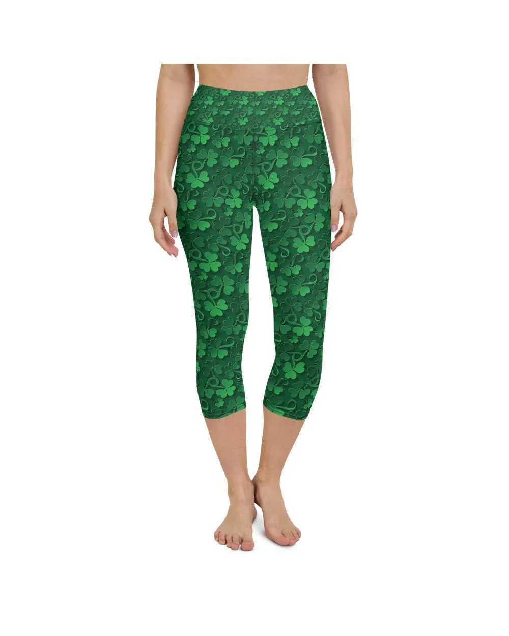 Irish 3D Shamrocks Yoga Capris