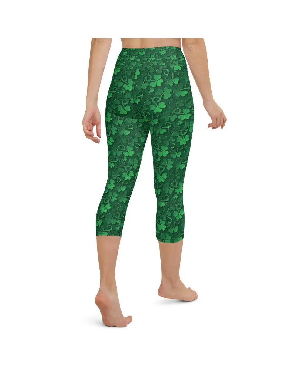 Irish 3D Shamrocks Yoga Capris