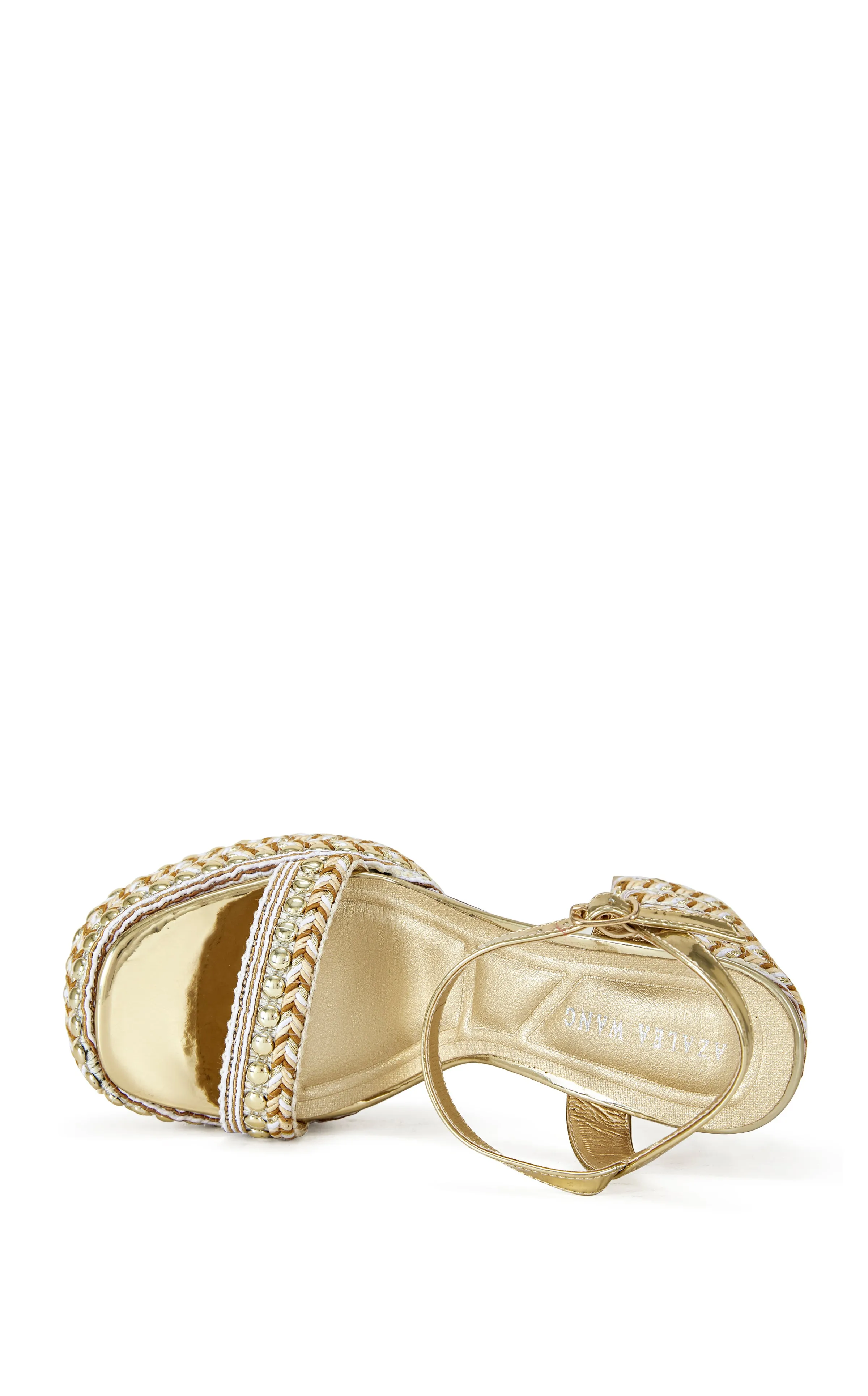 JUDSON-GOLD BLOCK HEELED SANDAL