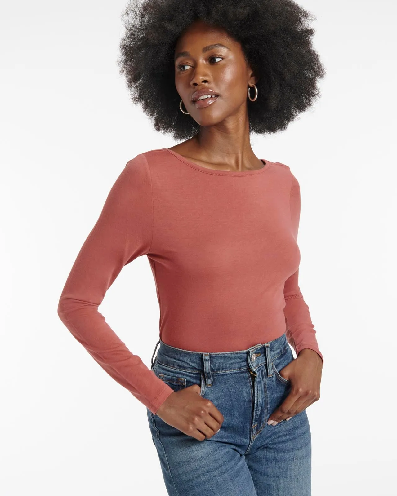 Kaia Long Sleeve Reversible Scoop Neck Tee