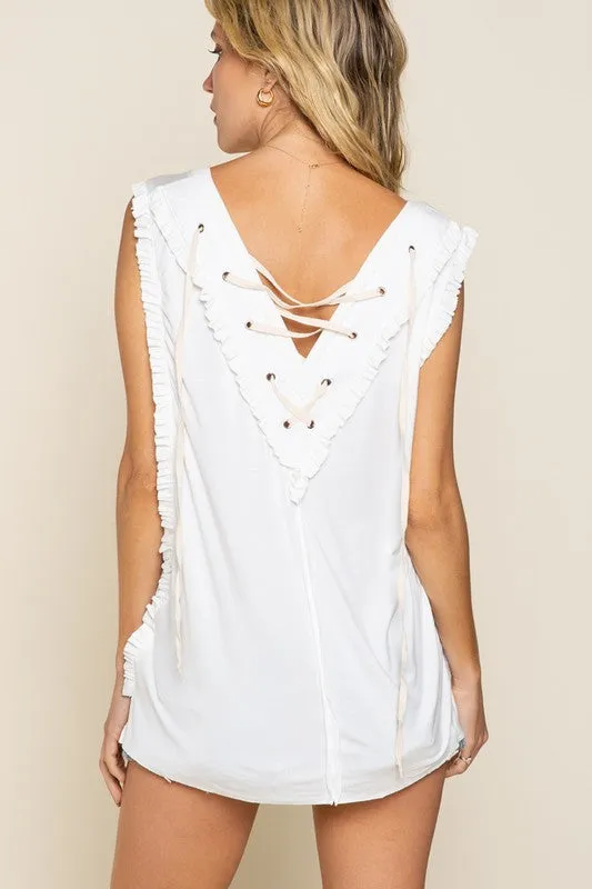 Kristy Criss-cross Lace-up Open Back Tank Top