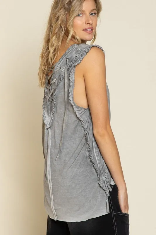 Kristy Criss-cross Lace-up Open Back Tank Top