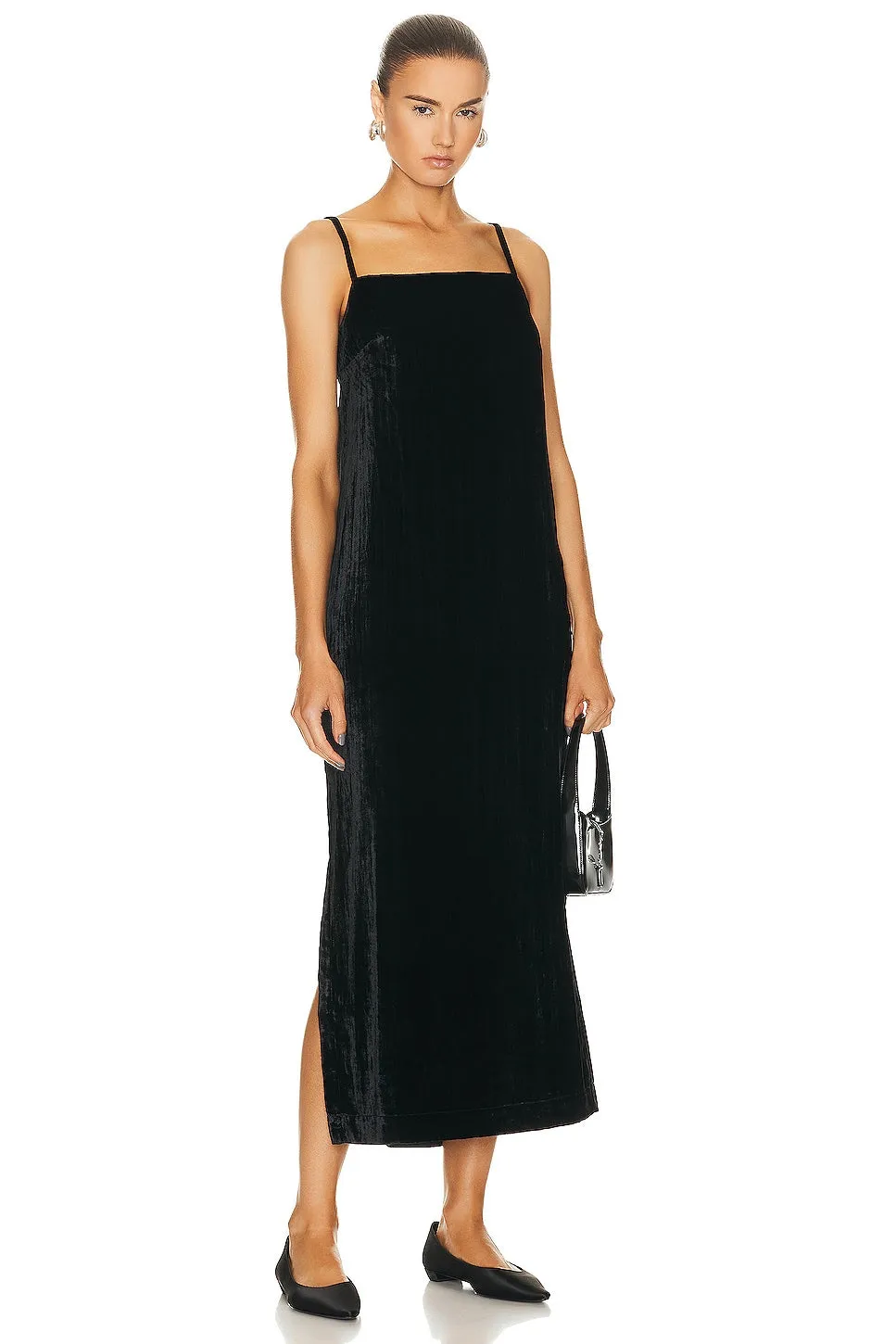 Loulou Studio Etinas Long Velvet dress, black