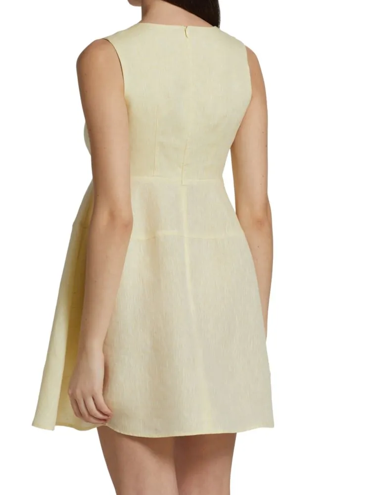 Matthew Bruch Tie Front Apron Mini Dress in Lemonade