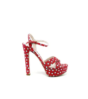 Miu Miu Polka Dot Platform Canvas High Heels