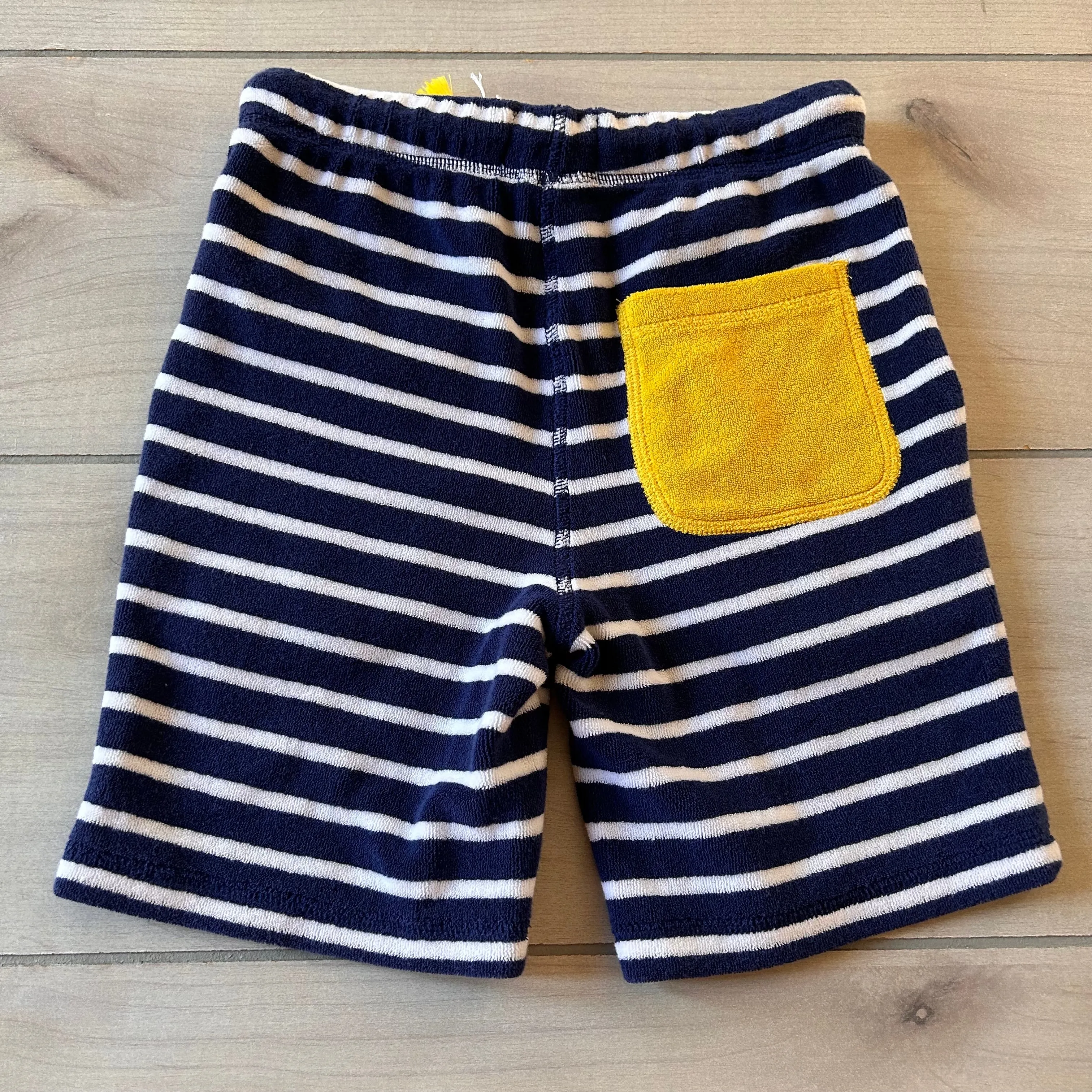 NWOT Mini Boden Navy Terry Striped Shorts