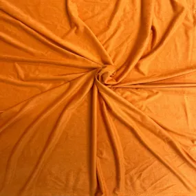 Orange Stretch Faux Suede Knit Fabric