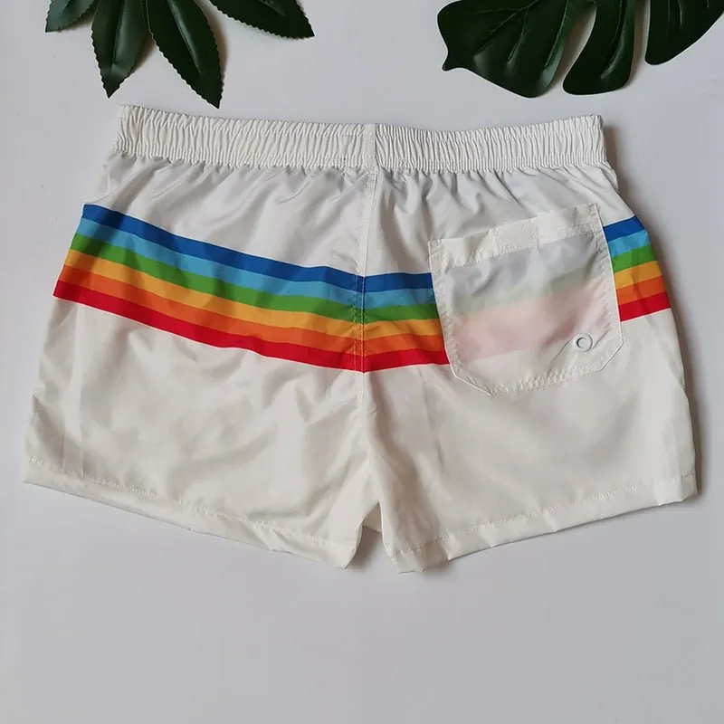 Rainbow Striped Board Shorts