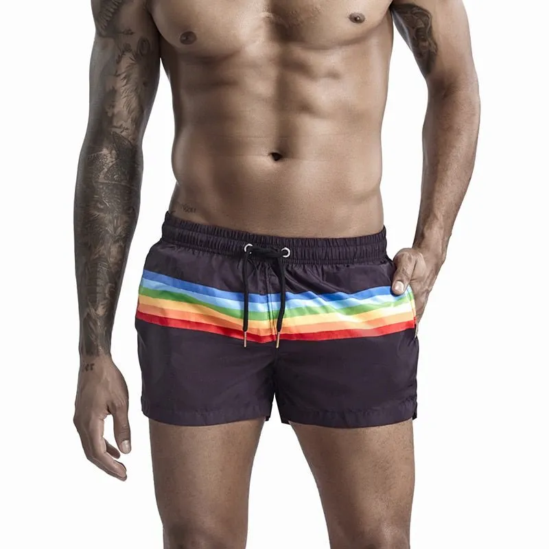 Rainbow Striped Board Shorts