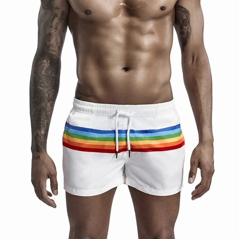 Rainbow Striped Board Shorts