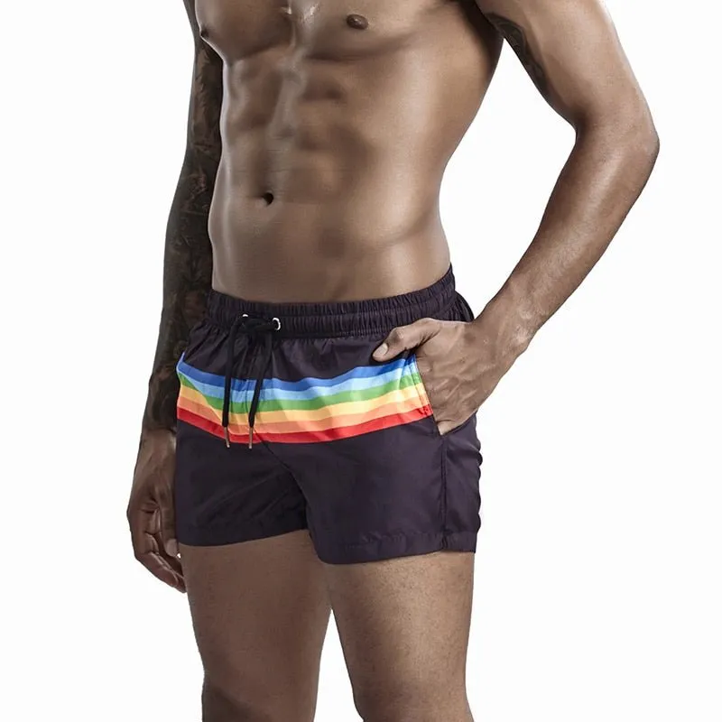 Rainbow Striped Board Shorts