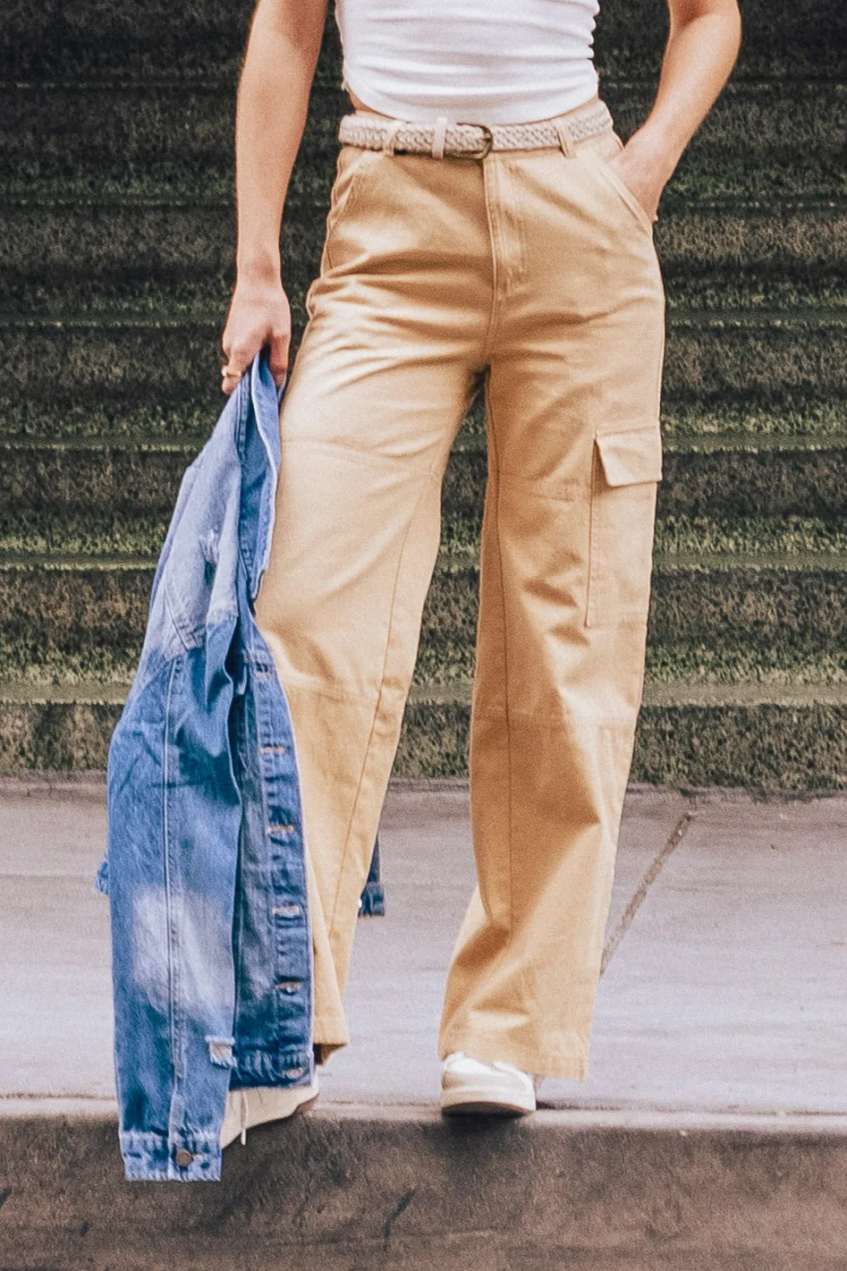 Ramsey Wide Leg Pants in Tan - FINAL SALE