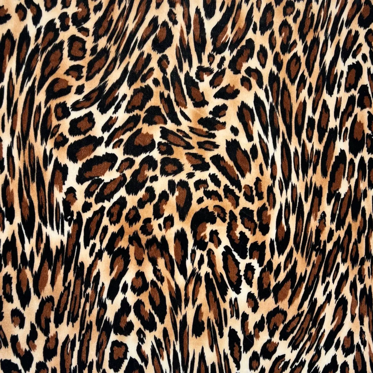 Snow Leopard Print Stretch Velvet Fabric