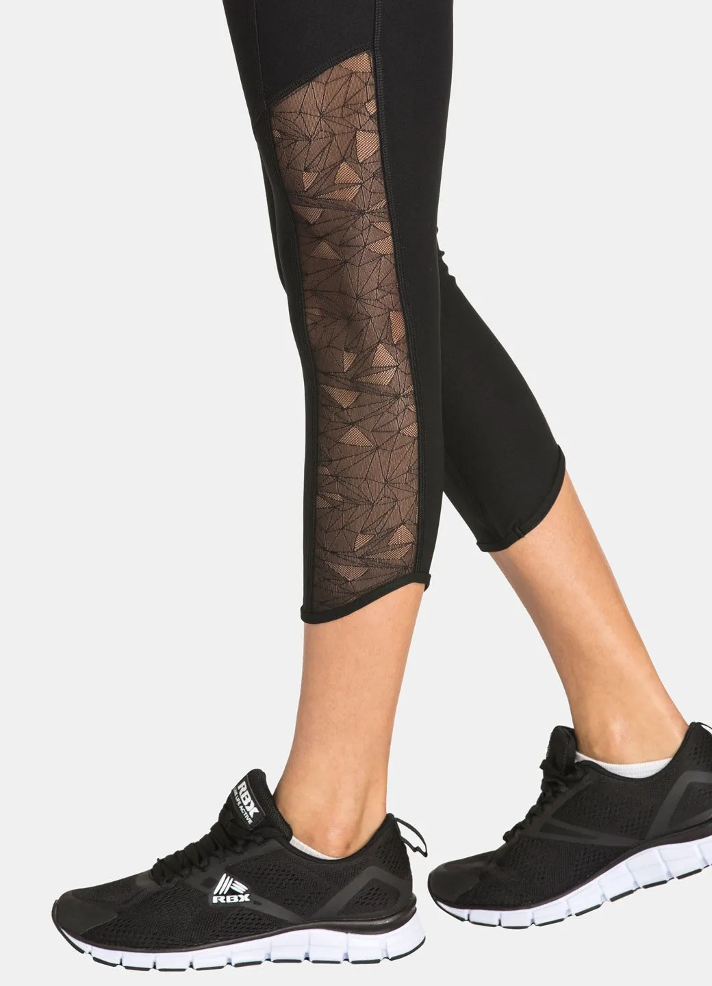 Studio Lace Insert Cropped Yoga Leggings